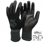 ถุงมือไนล่อนเคลือบ PU สีดำ (PU Palm Fit)