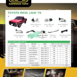 ชุดเปลี่ยนลูกหมากช่วงล่าง (CERA) TOYOTA RN30, LN40 (MADE IN THAILAND) *** มาอุดหนุนสินค้าไทยกันครับ