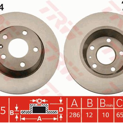 จานเบรกหลัง TRW : AUDI TT 2.0 TFSI***ราคาต่อใบ