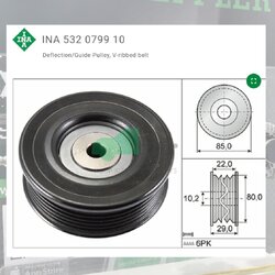(INA) : ลูกรอก 6ร่อง 85มม. 1-3ZZ Altis 1.6/1.8 ปี01 ZZE121-2, ZZT230-1