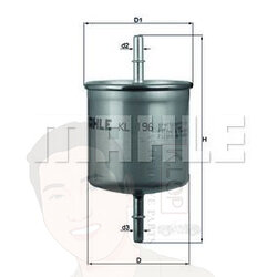 KL 196 กรองเชื้อเพลิง VOLVO เบนซิน / S40 S60 S80 XC90 ยี่ห้อ MAHLE