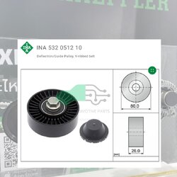 (INA) : ลูกรอก 80มม. BMW N52 N53 E90 E60 E66 E83