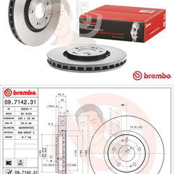 09 7142 31 จานเบรค ล้อ F (ยี่ห้อ BREMBO) รุ่น HC UV PVT MITSUBISHI Lancer Evolution VIII-IX (CT9A) (4-9) ปี1999->