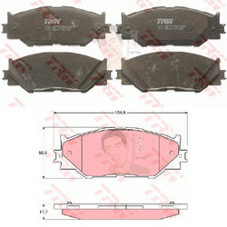 GDB3410 ผ้าเบรค-หน้า(TRW) (เนื้อผ้า COTEC) LEXUS IS 250 '05