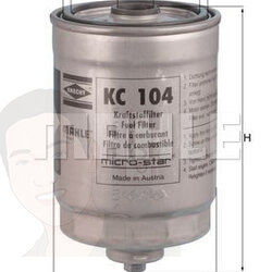 KC 104 กรองเชื้อเพลิง VOLVO S80, XC90 2.4D5 เก่า ยี่ห้อ MAHLE