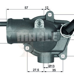 TI 27 92 วาลว์น้ำ+เสื้อ BENZ OM611 OM612 ดีเซล / W210 6112000315 (ยี่ห้อ MAHLE)