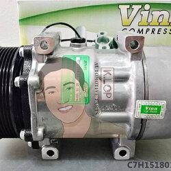 C7H1518018PK119 คอมแอร์ยี่ห้อ Vinn (SD 7H15 VOLVO 4-ขา 8PK 12V. (119mm) เกลียวโอริง - ออกหลัง [คอยื่น])