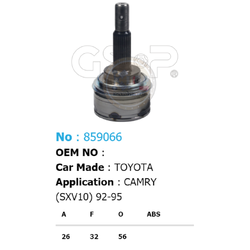 รหัสสินค้า 859066 [หัวเพลานอก ยี่ห้อGS-P] TOYOTA CAMRY SXV10/91-95