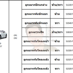 ชุดลูกหมาก AISIN : Accord 2013-2017