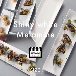จานเมลามีน จานสีขาว จานยาว 35.5cm.