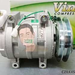 CZEX4SLBB012 คอมแอร์ยี่ห้อ Vinn (ZEXEL 15CH ร่องB 24V. 4ขาร้อย เอียงซ้าย รูเล็ก)