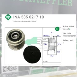 (INA) : มู่เล่ยไ์ดชารจ์ Hyundai G4K Santa Fe 2.4 (CM,DM) ปี 09, Sorento (XM,UM)