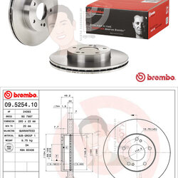 09 5254 10 จานเบรค ล้อ F (ยี่ห้อ BREMBO) รุ่น Std NISSAN Cefiro A32 2.0 3.0 ปี1996-2000