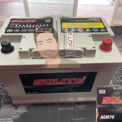 แบตเตอรี่ Solite AGM70-L3 (ใช้กับรถยุโรป ไซส์เล็ก-กลาง BMW>Benz>Mini>Audi>Porsche>Volvo>Land Rover>Peugeot>Citroen) แท้ MADE IN KOREA