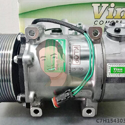 C7H154303BB003A2 คอมแอร์ยี่ห้อ Vinn (SD 7H15 SCANIA 4-ขา 10PK 24V. (124mm) ออกบน - แปะ)