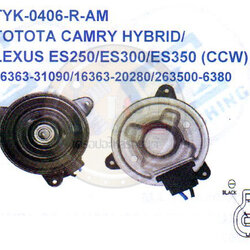 มอเตอร์พัดลม-แผงหม้อน้ำ (รหัสสินค้าTYK-0406-R-AM) TOTOTA CAMRY HYBRID ,LEXUS ES250 ES300 ES350 (CCW)