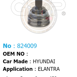 รหัสสินค้า 824009 ฟันนอก25 ฟันใน30 คอบ่าซีล50 [หัวเพลานอก ยี่ห้อGS-P] HYUNDAI ELANTRA