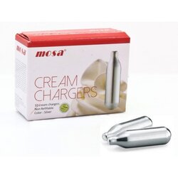 Mosa Whipped Cream Charger หลอดเติมก๊าซวิปปิ้งครีม 1 กล่อง (10 ชิ้น) 1x10pcs.