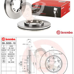 09 5055 10 จานเบรค ล้อ F (ยี่ห้อ BREMBO) รุ่น Std NISSAN Frontier 4x2 4x4, Terrano ปี 1997