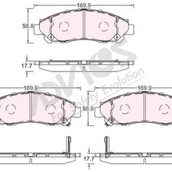 A1N289 ผ้าเบรกหน้าแท้ญี่ปุ่น ADVICS : รุ่น HIACE COMMUTER 19