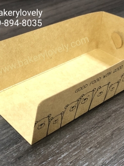 ถาดกระดาษ สีน้ำตาล 5x11x3.6 เปิดข้าง ( ไม่เคลือบ )