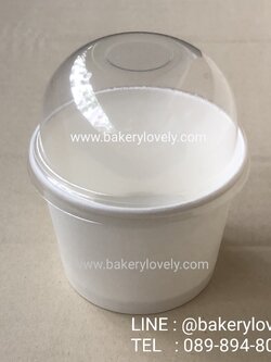 ถ้วยกระดาษ 5 ออนซ์ สีขาว + ฝาโดมใส