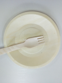 จานไม้ วงกลม 13.5 cm