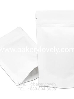 ถุงกระดาษซิป ไม่มีหน้าต่าง สีขาว
