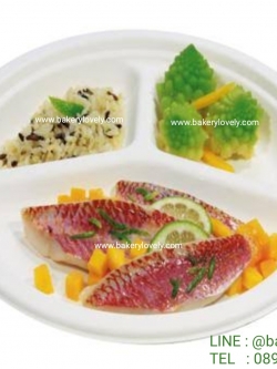 จานกระดาษ 3 ช่อง สีขาว