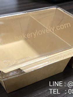 กล่องกระดาษ 2 ช่อง ฝาใส 2,100 ml