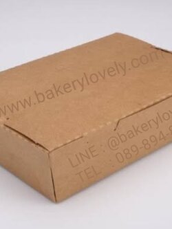 กล่องกระดาษใส่อาหาร pop-up สีน้ำตาล 1,600 ml