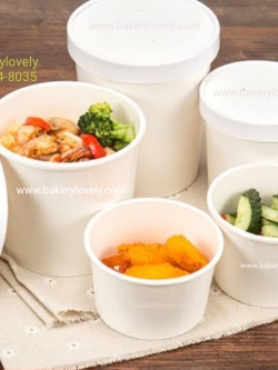 ถ้วยกระดาษ ใส่ซุป สีขาว + ฝาปิด 12 ออนซ์ ( 355 ml ) ทรงสูง