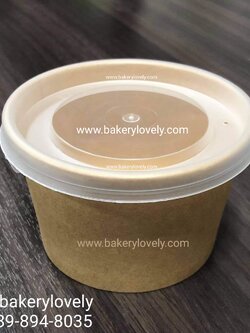 ถ้วยกระดาษ สีน้ำตาล 8 oz + ฝาพลาสติก ( เจาะรู )