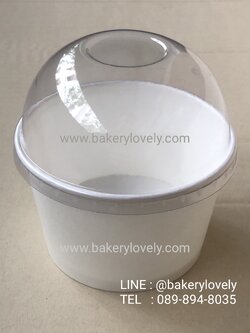 ถ้วยกระดาษ 8 ออนซ์ สีขาว + ฝาโดมใส