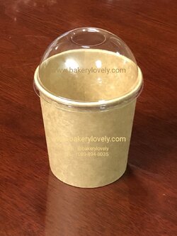 ถ้วยกระดาษ สีน้ำตาล 16 ออนซ์ + ฝาโดมใส