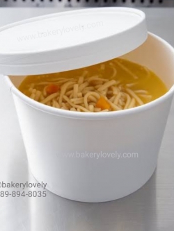 ถ้วยกระดาษ ใส่ซุป สีขาว + ฝาปิด 16 ออนซ์ ( 480 ml )