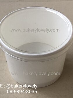 ถ้วยกระดาษ 8 ออนซ์ สีขาว + ฝาเรียบสีใส