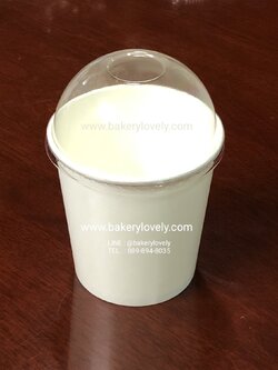 ถ้วยกระดาษ สีขาว 16 ออนซ์ + ฝาโดมใส