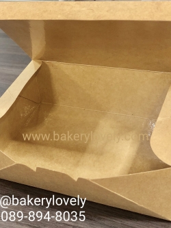 กล่องกระดาษสีน้ำตาล L 13.7x19.7x6.7 cm pop-up ( เคลือบใน )