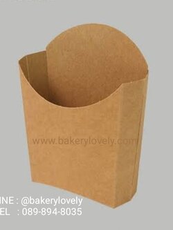 โคนกระดาษใส่เฟรนซ์ฟรายส์ สีน้ำตาล 2.2x8.8x9 cm
