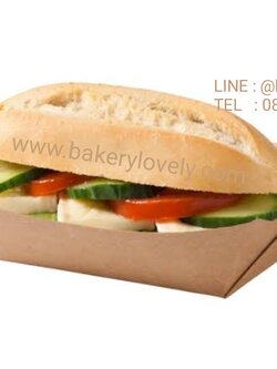 ถาดกระดาษ สีน้ำตาล 9.7x16.7x5.8 cm ขอบเรียบ ( เคลือบใน )