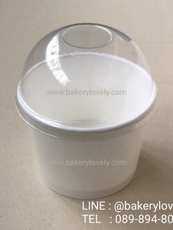 ถ้วยกระดาษ 4 ออนซ์ สีขาว + ฝาโดมสีใส