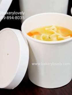 ถ้วยกระดาษใส่ซุป สีขาว+ฝาปิด 32 ออนซ์