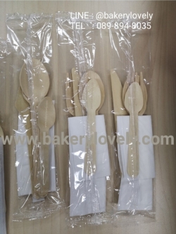 ช้อนไม้ ส้อมไม้ มีดไม้ บรรจุซอง