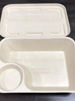 ถาดกระดาษอาหารว่าง 850 ml + ฝาปิด