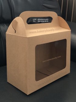 กล่องกระดาษหูหิ้ว สีน้ำตาล มีหน้าต่าง 1 ด้าน