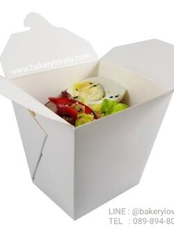 กล่องกระดาษสีขาว ทรงสูง ก้นเหลี่ยม