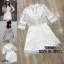 LLM Dress :: เดรสแขน 5 ส่วนตัวสวย ตัวดีเทลเก๋ใช้ผ้าลายลูกไม้ต่อแถบสลับ