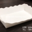 ถาดกระดาษสีขาว 11x18.5x3.5 cm ขอบหยัก ( เคลือบนอก )