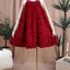 Dress คอกลม ดอกไม้ 3D (แดง)